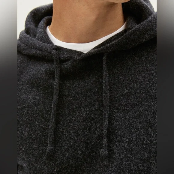 New Everlane Men Dark Gray Hoodie Wool Sweater Size Large - Picture 3 of 13